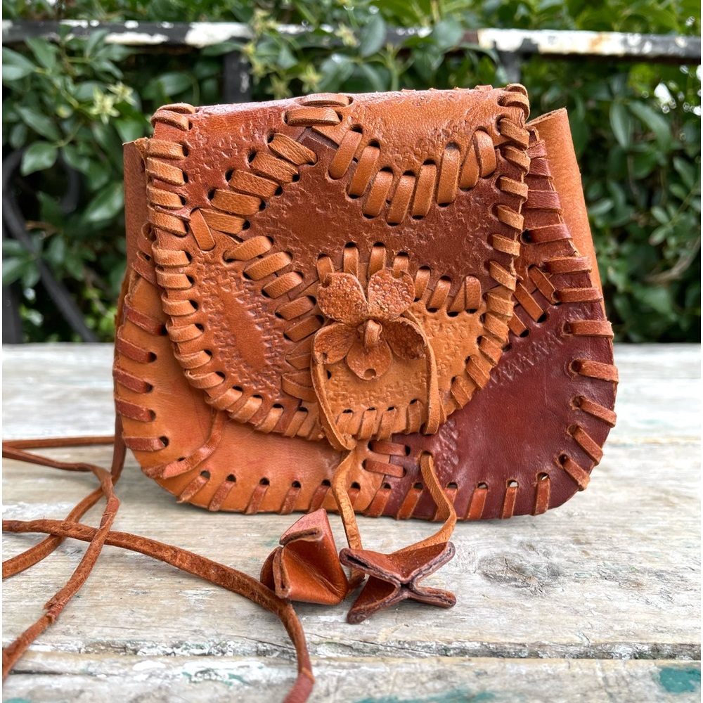 Vintage Leather Patchwork Mini Bag - image 1